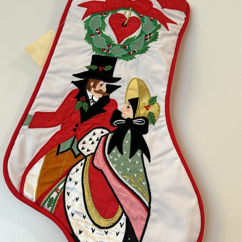 1970's  House of Hatten 16"  Stockings Victorian German  Applique Christmas - Picture 4 of 9